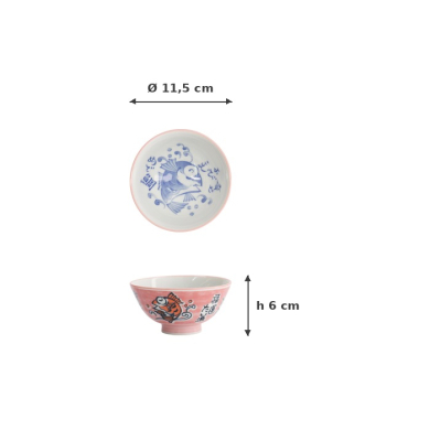 Reisschale Kawaii Snapper Rosa, Porzellan, Ø 11,5 × 6 cm, 300 ml, Art.-Nr. 33206