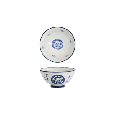 Tokyo Design Studio Schale Kawaii Daruma Blau/Weiß, Porzellan, Ø 11,5 × 6 cm, 300 ml