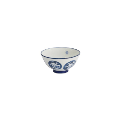 Schale Kawaii Daruma Blau/Weiß, Porzellan, Ø 11,5 × 6 cm, 300 ml, Art.-Nr. 33209