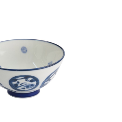 Schale Kawaii Daruma Blau/Weiß, Porzellan, Ø 11,5 × 6 cm, 300 ml, Art.-Nr. 33209