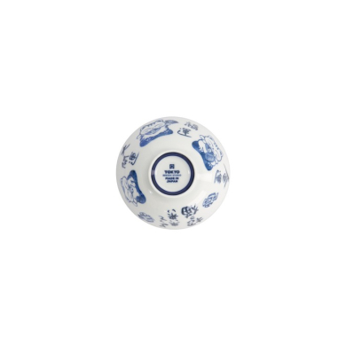 Reisschale Kawaii Lucky Cat Blau/Weiß, Porzellan, Ø 11,5 × 6 cm, 300 ml, Art.-Nr. 33210