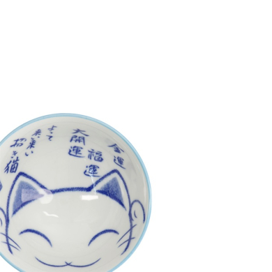 Reisschale Kawaii Lucky Cat Blau, Porzellan, Ø 11,5 × 6 cm, 300 ml, Art.-Nr. 33212