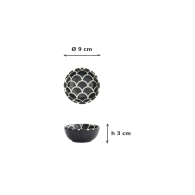 Sauce Bowl Onyx Noir Mermaid Black, Porcelain, Ø 9 × 3 cm, 100 ml, Item No. 33219