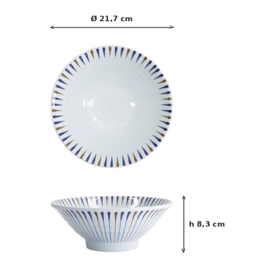 Ramenschale Tokusa Weiß, Melamin, Ø 21,7 × 8,3 cm, 1,2 l, Art.-Nr. 33275