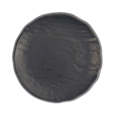 TDS, Round Plate Rock, Melamine Iwate Black, Ø 23 x 2cm, Item No. 33278