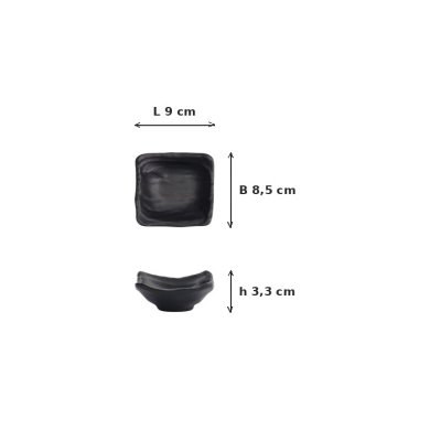 Saucenschale Iwate Black, Melamin, 9 × 8,5 × 3,3 cm, 70 ml, Art.-Nr. 33284