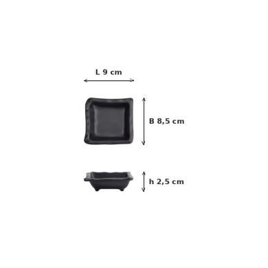 Saucenschale Iwate Black, Melamin, 9 × 8,5 × 2,5 cm, 80 ml, Art.-Nr. 33285