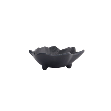 TDS, Sauce Bowl, Melamine Iwate Black, Leaf, 10x8x3cm 55ml, Item No. 33286