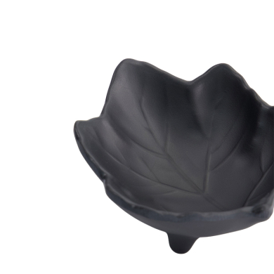 TDS, Sauce Bowl, Melamine Iwate Black, Leaf, 10x8x3cm 55ml, Item No. 33286