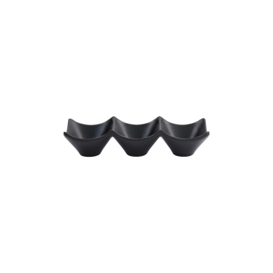 Saucenschale mit 3 Mulden Iwate Black, Melamin, 18,7 × 6,2 × 4,4 cm, 114 ml, Art.-Nr. 33287