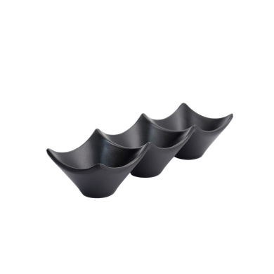 TDS, Sauce Bowl, Melamine Iwate Black, 3Pcs, 18.7x6.2x4.4cm 114ml, Item No. 33287