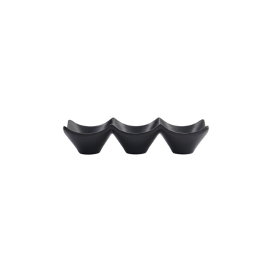 Saucenschale mit 3 Mulden Iwate Black, Melamin, 18,7 × 6,2 × 4,4 cm, 114 ml, Art.-Nr. 33287