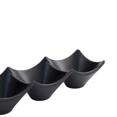 TDS, Sauce Bowl, Melamine Iwate Black, 3Pcs, 18.7x6.2x4.4cm 114ml, Item No. 33287