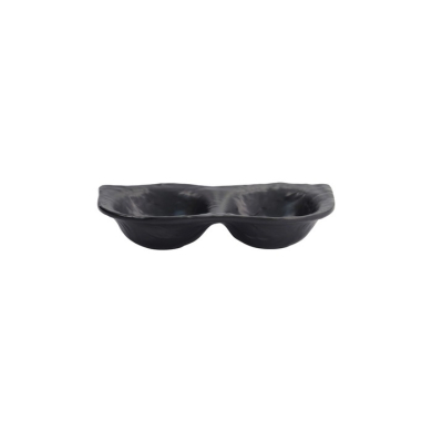 Saucenschale mit 2 Mulden Iwate Black, Melamin, 19,2 × 9,4 × 3,6 cm, 110 ml, Art.-Nr. 33288