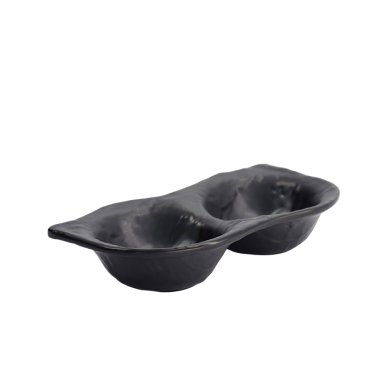 TDS, Sauce Bowl, Melamine Iwate Black, 2Pcs, 19.2x9.4x3.6cm 110ml, Item No. 33288