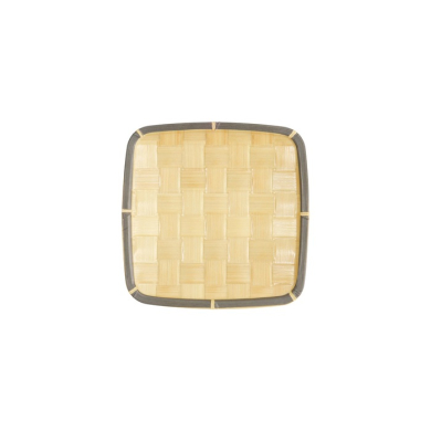Square Plate, Bamboo, 15.2 × 15.2 × 2 cm, Item No. 33290
