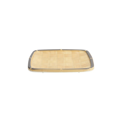 Square Plate, Bamboo, 19 × 19 × 2.6 cm, Item No. 33291