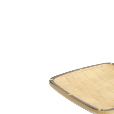 Square Plate, Bamboo, 19 × 19 × 2.6 cm, Item No. 33291