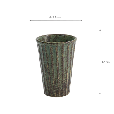 TDS, Cup, Mino Craft Wabi Uguisu, Green, Ø 8.5x12cm - Item No. 33307