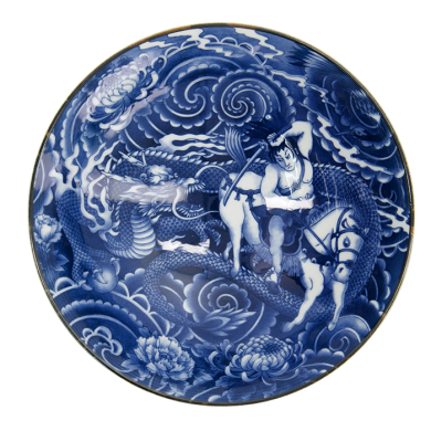 TDS, Schale, Yakuza, Dragon, Blau/Weiß, Ø 25,2x7,7cm 1600ml ,  Art.-Nr. 33342