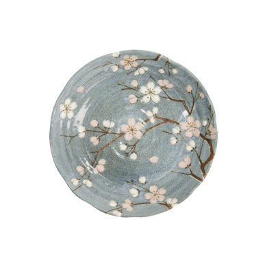 Plate Fujisakura Grey, Porcelain, Ø 22 × 4 cm, Item No. 33347