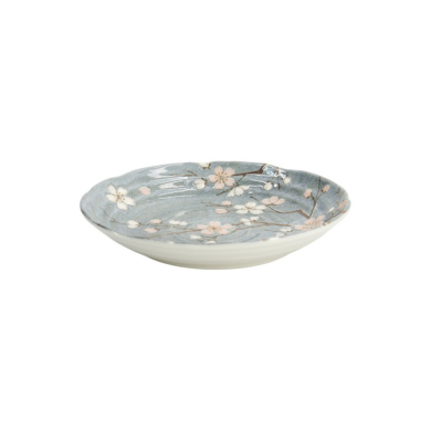 Plate Fujisakura Grey, Porcelain, Ø 22 × 4 cm, Item No. 33347