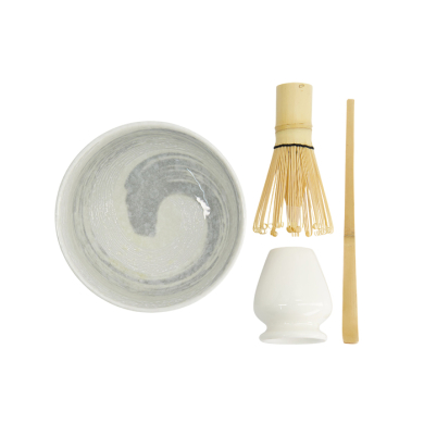 TDS, Matcha Giftset, Hayase White,  4Pcs , Ø 13x7cm, Item No. 33375