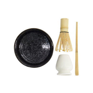 Matcha Schale Geschenkset 4-tlg., 12x7,5cm, Akeyo Black, Art.-Nr. 33411