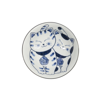 Ramenschale Kawaii Cat Neko Blau (Blau/Weiß), Porzellan, Ø 19,7 × 7,5 cm, 1 l, Art.-Nr. 33420