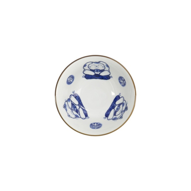 Tayo Bowl Kawaii Cat Neko Blue (Blue/White), Porcelain, Ø 14.9 × 6.7 cm, 500 ml, Item No. 33484