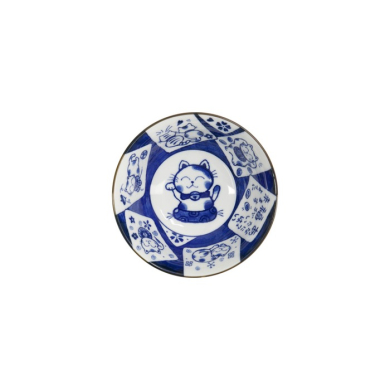 Tayo Bowl Kawaii Cat Neko Blue (Blue/White), Porcelain, Ø 14.9 × 6.7 cm, 500 ml, Item No. 33485