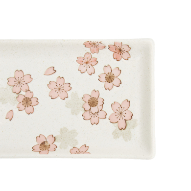 TDS, Rechteckiger Teller, Sakura, Weiß, 28,5x12,5cm, Art.-Nr. 33492