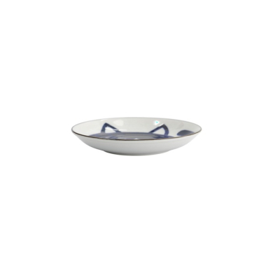 Plate Kawaii Cat Neko Blue/White, Porcelain, Ø 16.7 × 2.8 cm, Item No. 33494