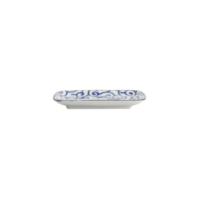Rectangular Plate Kawaii Cat Neko E Blue/White, Porcelain, 16.3 × 10.2 cm, Item No. 33498