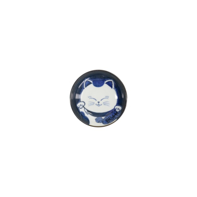 Schale Kawaii Cat Neko Weiß/Blau, Porzellan, Ø 10,2 × 2,5 cm, Art.-Nr. 33502