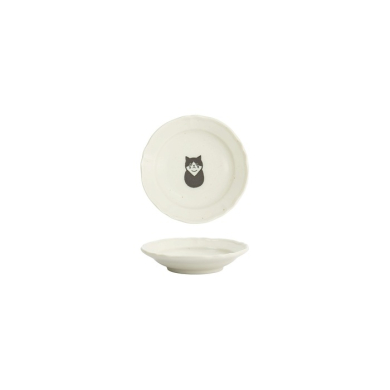 Tokyo Design Studio Saucenschale Neko Maruke Cat Hachiware Schwarz/Weiß, Porzellan, Ø 10,2 × 2,3 cm