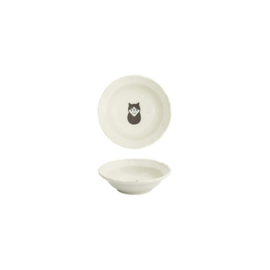 Tokyo Design Studio Saucenschale Kawaii Cat Hachiware Weiß, Porzellan, Ø 10 × 3 cm