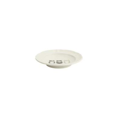 Plate Kawaii Cat White/Brown, Porcelain, Ø 14 × 2.5 cm, Item No. 33541