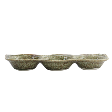 TDS, Sauce Bowl, 3-compartment, Yamasan Shinryoku, 27x10x3.5cm, Item No. 33543