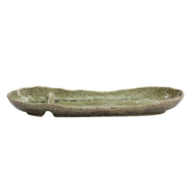 TDS, Oval Teller mit Unterteilung, Yamasan Shinryoku, Grün, 33,5x11,5x4cm, Art.-Nr. 33546