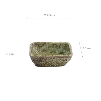 TDS, Eckige Saucen-Schale, Yamasan Shinryoku, 8,5x8,5x3cm, Art.-Nr. 33547