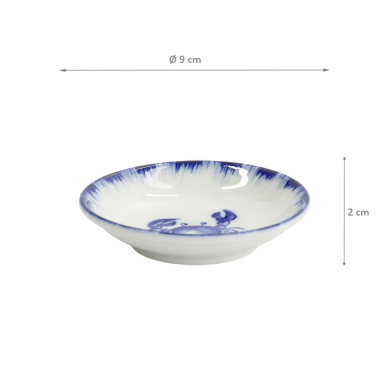 TDS, Saucenschale, Crab, Blau/Weiß, Ø 9x2 cm - Art Nr. 33558