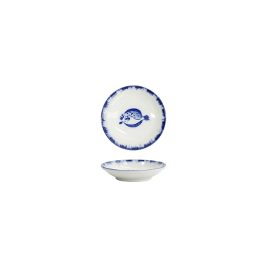 Tokyo Design Studio Saucenschale Flounder Blau/Weiß, Porzellan, Ø 9 × 2 cm