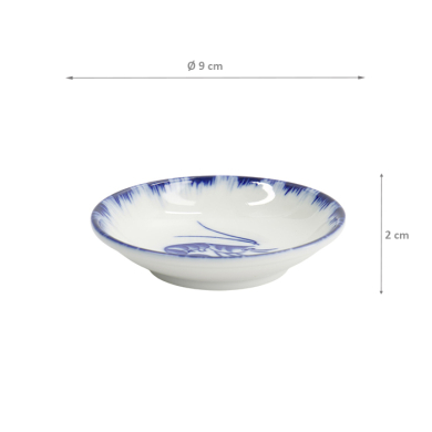 TDS, Saucenschale, Shrimp, Blau/Weiß, Ø 9x2 cm - Art Nr. 33562