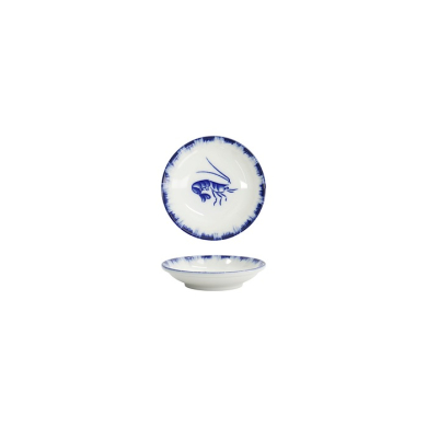 Tokyo Design Studio Saucenschale Shrimp Blau/Weiß, Porzellan, Ø 9 × 2 cm