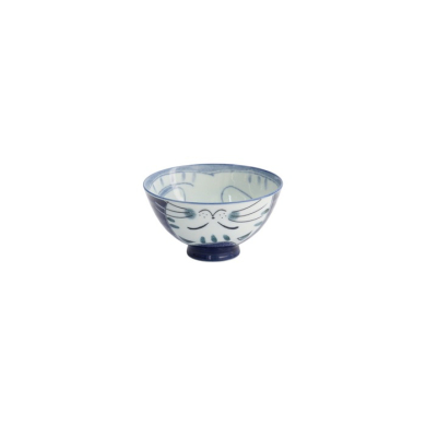 Schale Kawaii Cat Blau (Blau/Weiß), Porzellan, Ø 11,5 × 6 cm, 300 ml, Art.-Nr. 33594