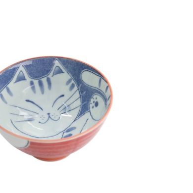 Schale Kawaii Cat Rot (Rot/Weiß), Porzellan, Ø 11,5 × 6 cm, 300 ml, Art.-Nr. 33595