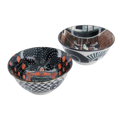 TDS, Tayo Schalen Geschenk-Set, Asakusa, 2Stk mit Essstäbchen, Ø 14,8x7 cm 550ml, Art.-Nr. 33606