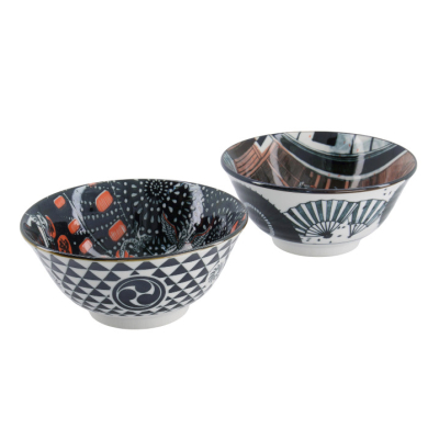 TDS, Tayo Schalen Geschenk-Set, Asakusa, 2Stk mit Essstäbchen, Ø 14,8x7 cm 550ml, Art.-Nr. 33606