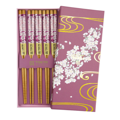 Chopstick Set,5 Black Stripe DJ at g-HoReCa